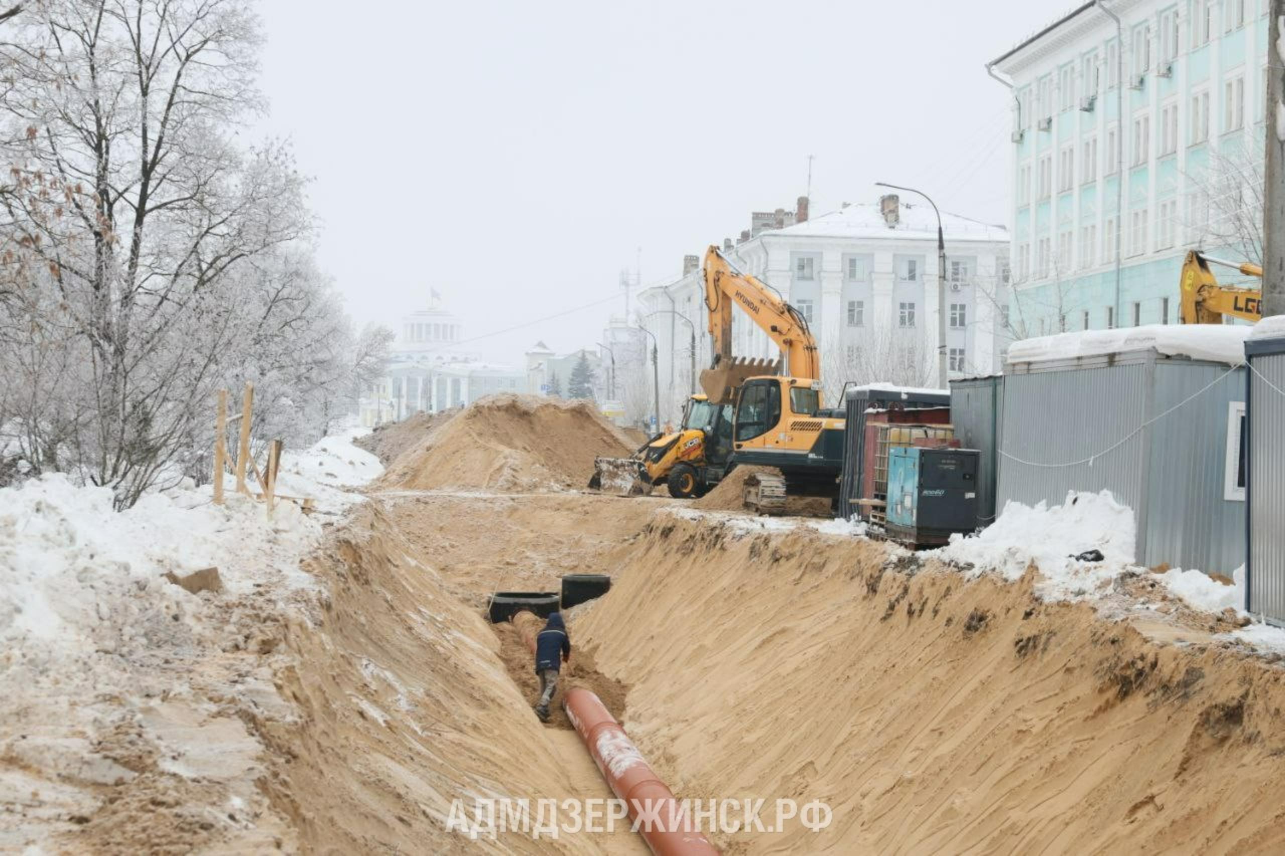 Строительство ливневки началось на участке проспекта Ленина в Дзержинске -  Администрация города Дзержинска